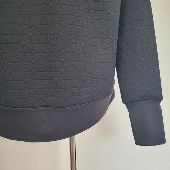 Athleta Jacquard Elevation Sweatshirt Pullover Black Funnel Neck Women Small - Picture 9 of 12